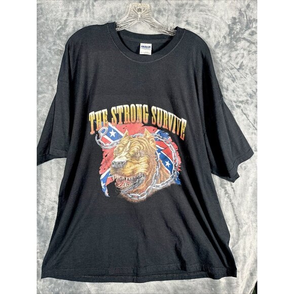 Glidden Other - Glidan Men’s Dry Blend T-Shirt “The Strong Survive” Pit Bull American Shirt XXL